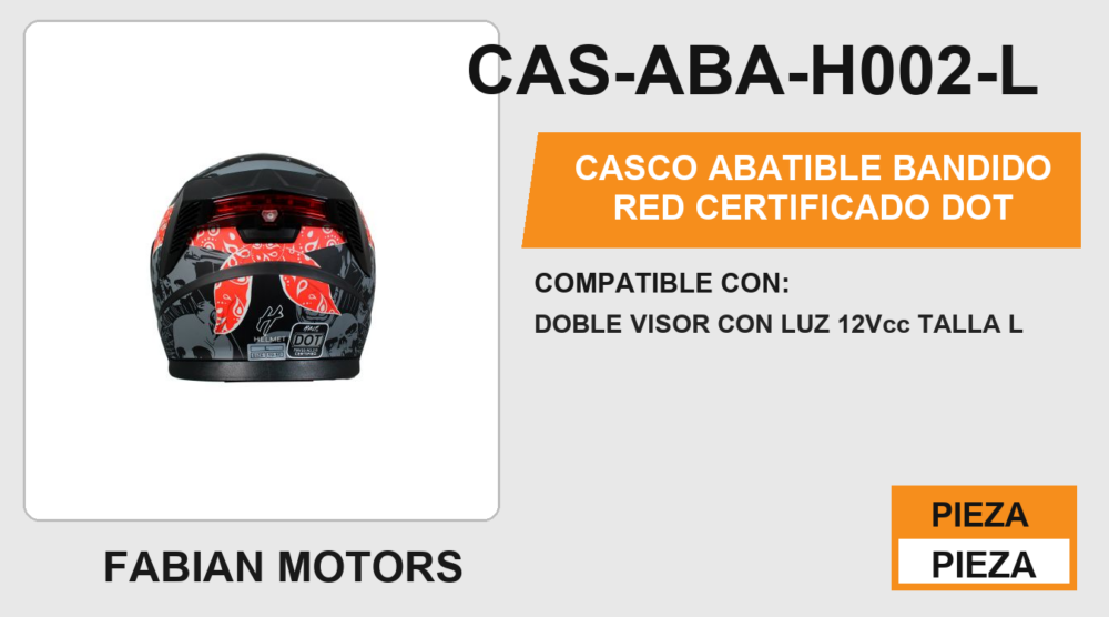 CASCO ABATIBLE BANDIDO RED CERTIFICADO " DOT "