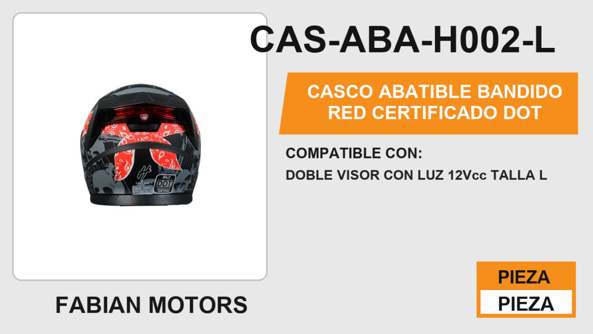 CASCO ABATIBLE BANDIDO RED CERTIFICADO " DOT "