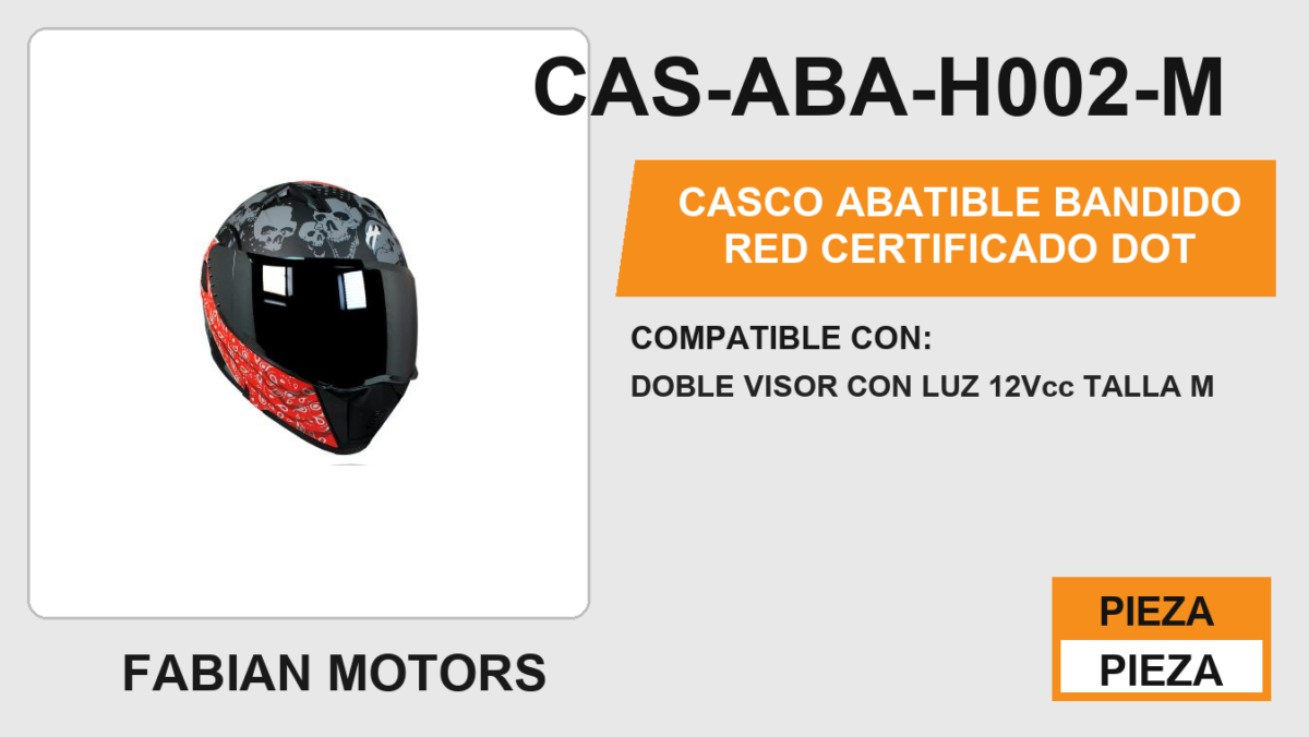 CASCO ABATIBLE BANDIDO RED CERTIFICADO " DOT "