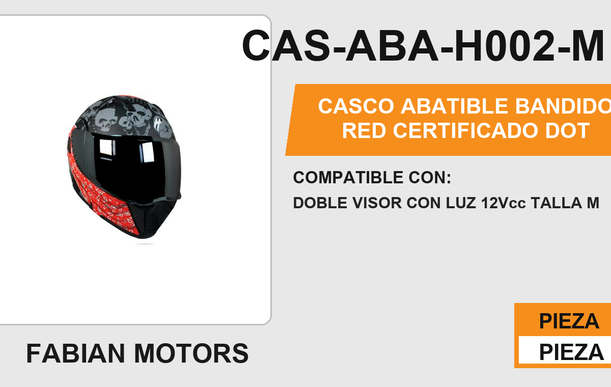 CASCO ABATIBLE BANDIDO RED CERTIFICADO " DOT "