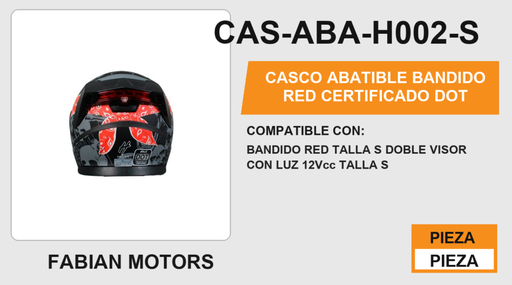CASCO ABATIBLE BANDIDO RED CERTIFICADO " DOT "