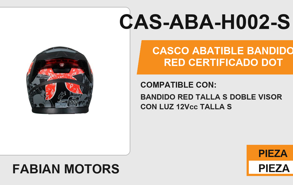 CASCO ABATIBLE BANDIDO RED CERTIFICADO " DOT "