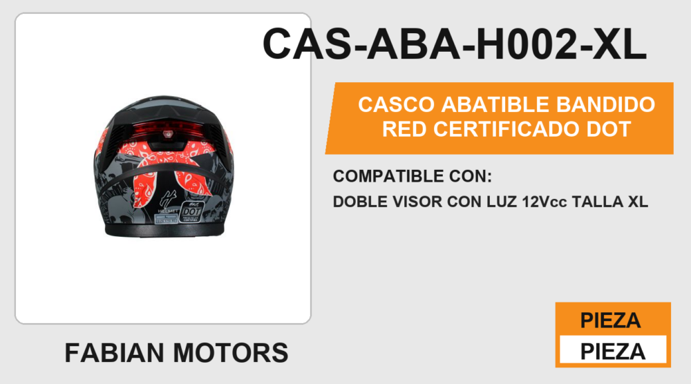 CASCO ABATIBLE BANDIDO RED CERTIFICADO " DOT "