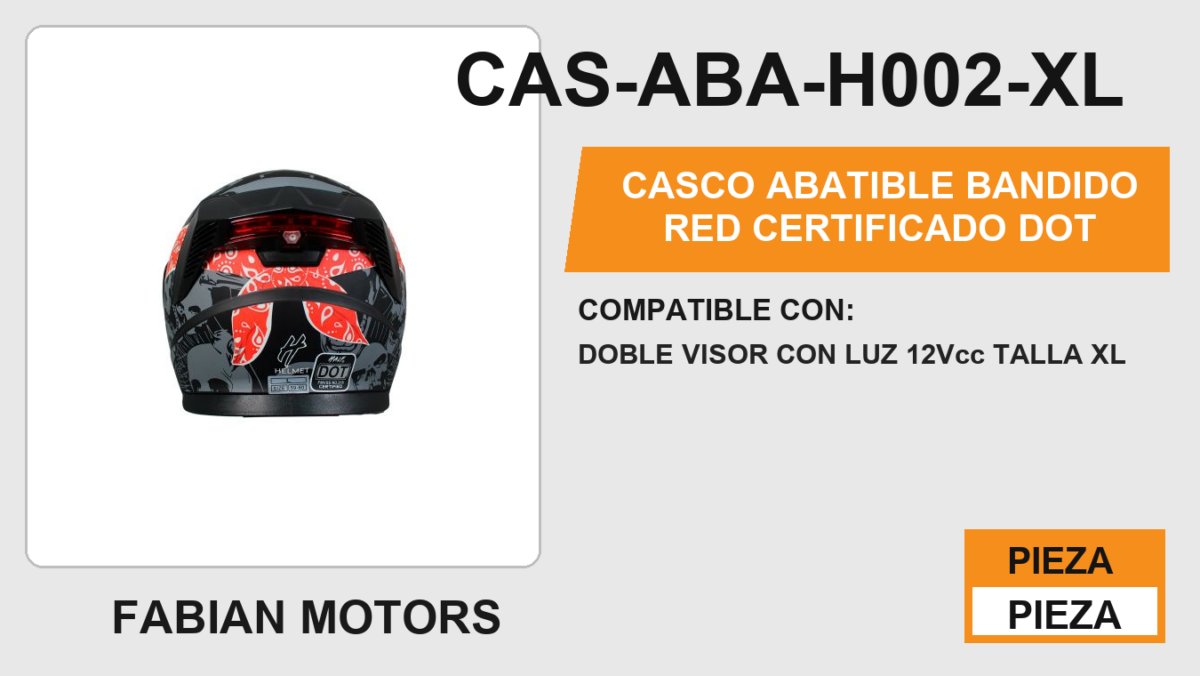CASCO ABATIBLE BANDIDO RED CERTIFICADO " DOT "