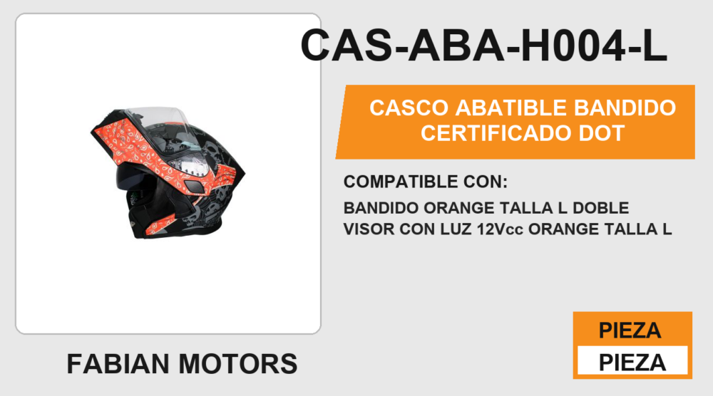 CASCO ABATIBLE BANDIDO CERTIFICADO " DOT "