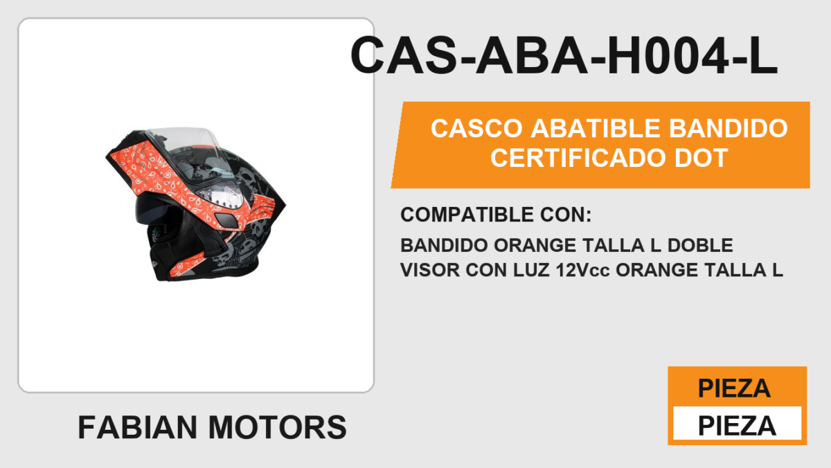 CASCO ABATIBLE BANDIDO CERTIFICADO " DOT "