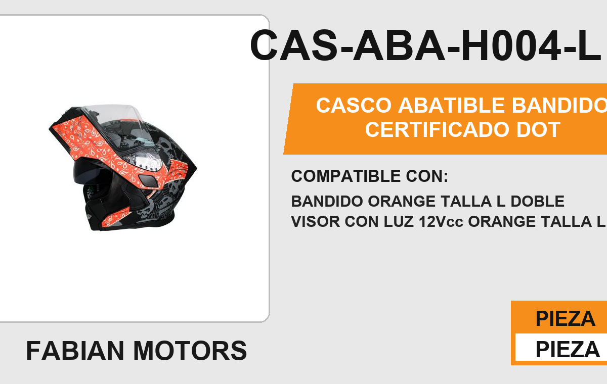 CASCO ABATIBLE BANDIDO CERTIFICADO " DOT "
