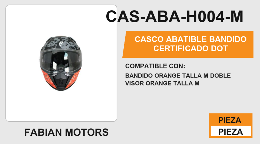 CASCO ABATIBLE BANDIDO CERTIFICADO " DOT "