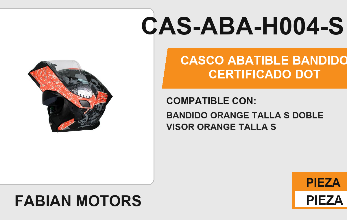 CASCO ABATIBLE BANDIDO CERTIFICADO " DOT "