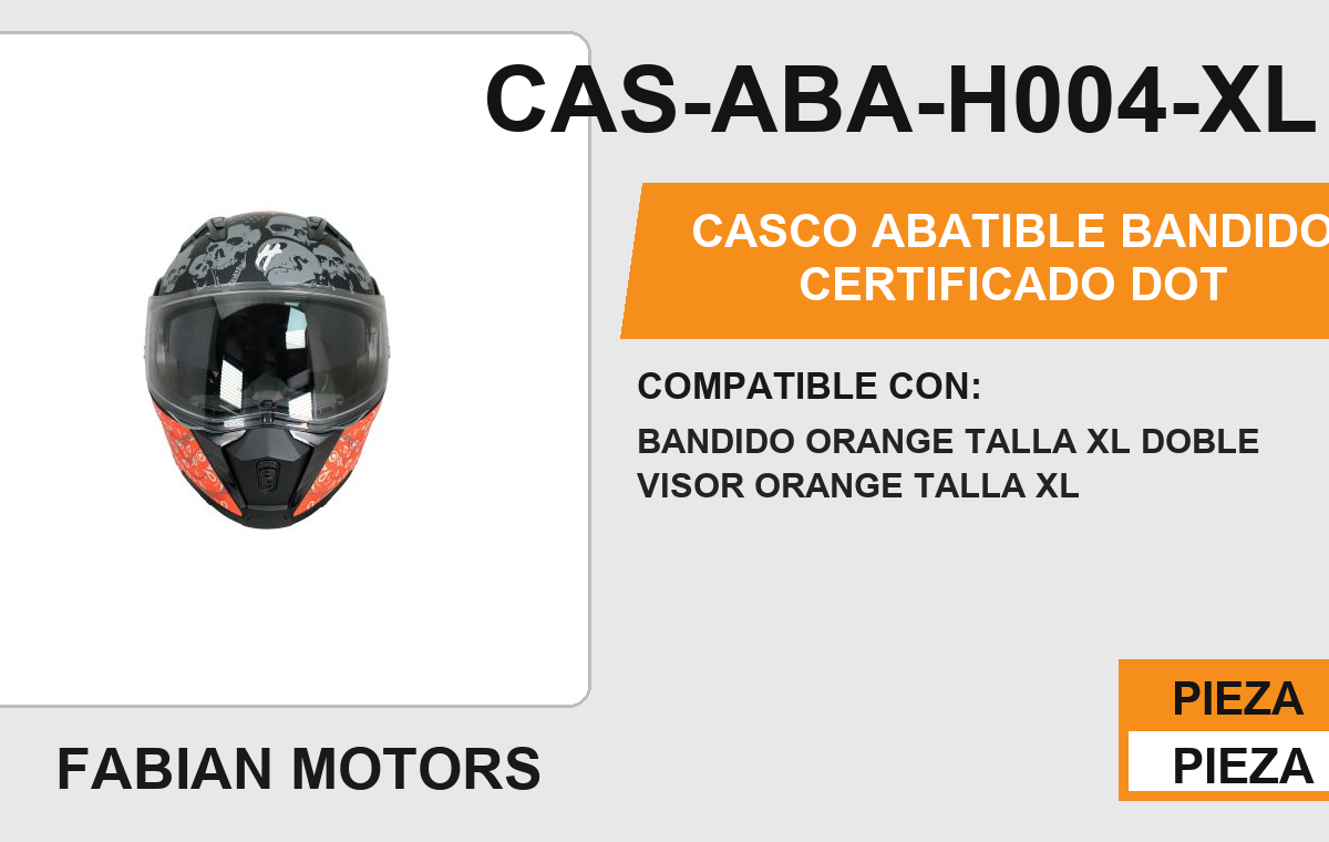CASCO ABATIBLE BANDIDO CERTIFICADO " DOT "