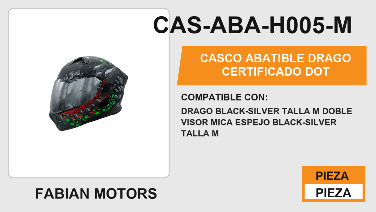 CASCO ABATIBLE DRAGO CERTIFICADO " DOT "