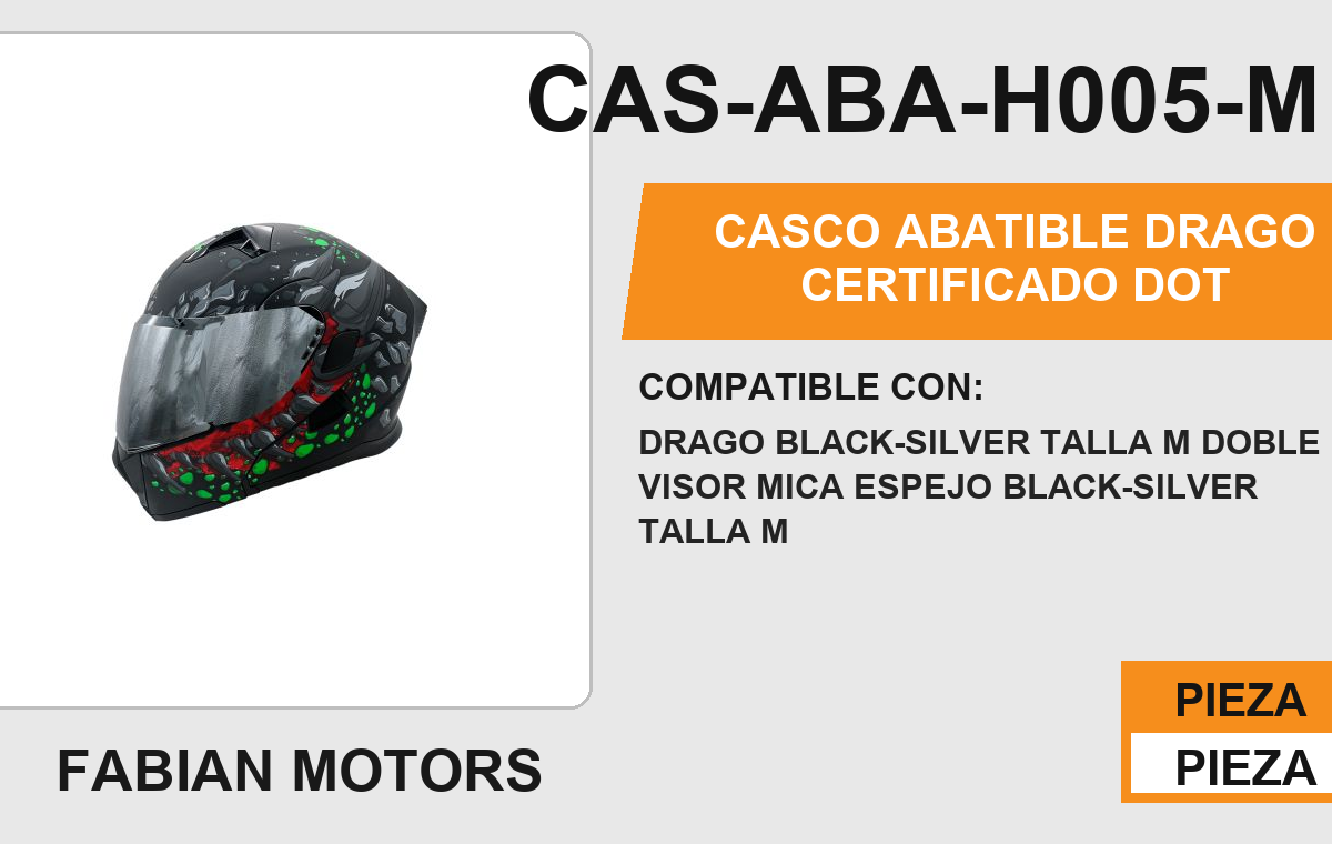 CASCO ABATIBLE DRAGO CERTIFICADO " DOT "