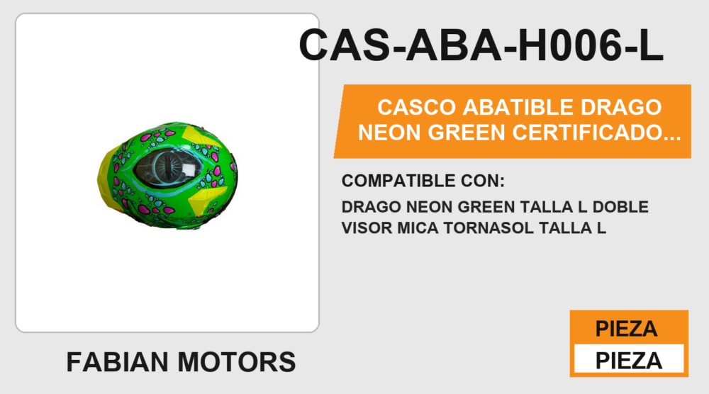 CASCO ABATIBLE DRAGO NEON GREEN CERTIFICADO " DOT "