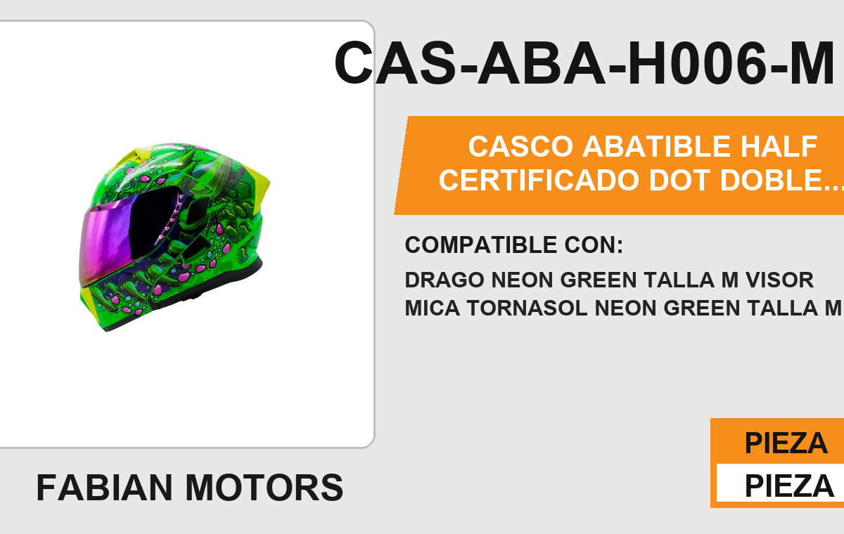 CASCO ABATIBLE DRAGO CERTIFICADO " DOT "