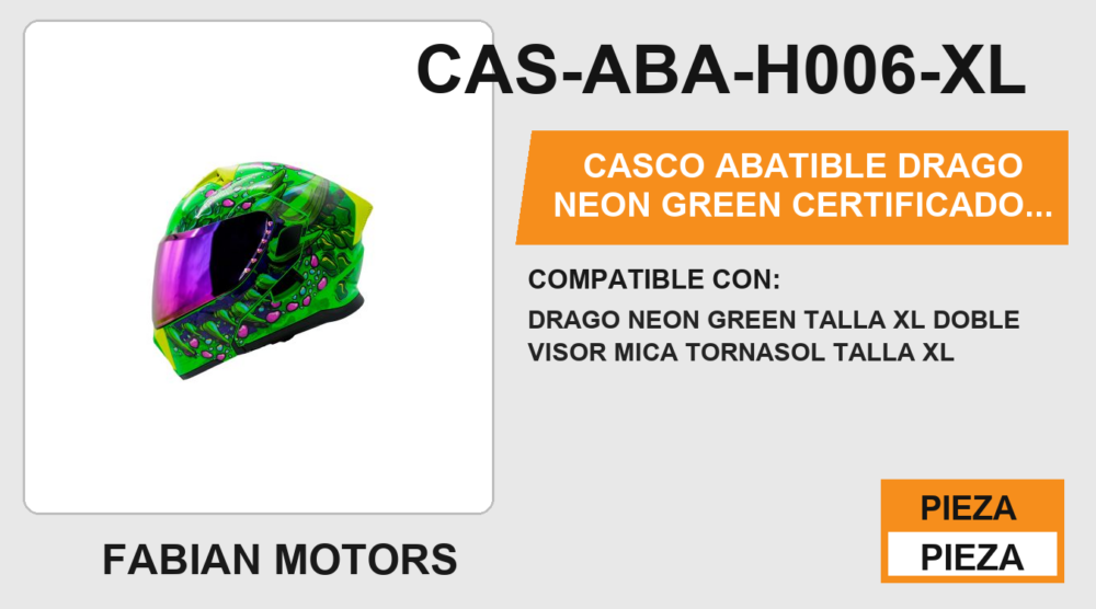 CASCO ABATIBLE DRAGO NEON GREEN CERTIFICADO " DOT "