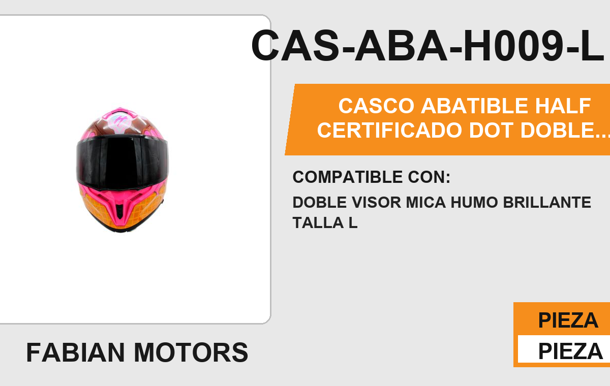 CASCO ABATIBLE ICE CREAM CERTIFICADO " DOT "