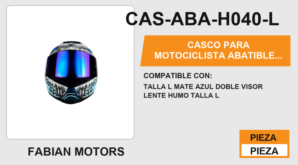 CASCO ABATIBLE CON LUZ LED ALIEN BOT BLUE CERTIFICADO ECE-22.06