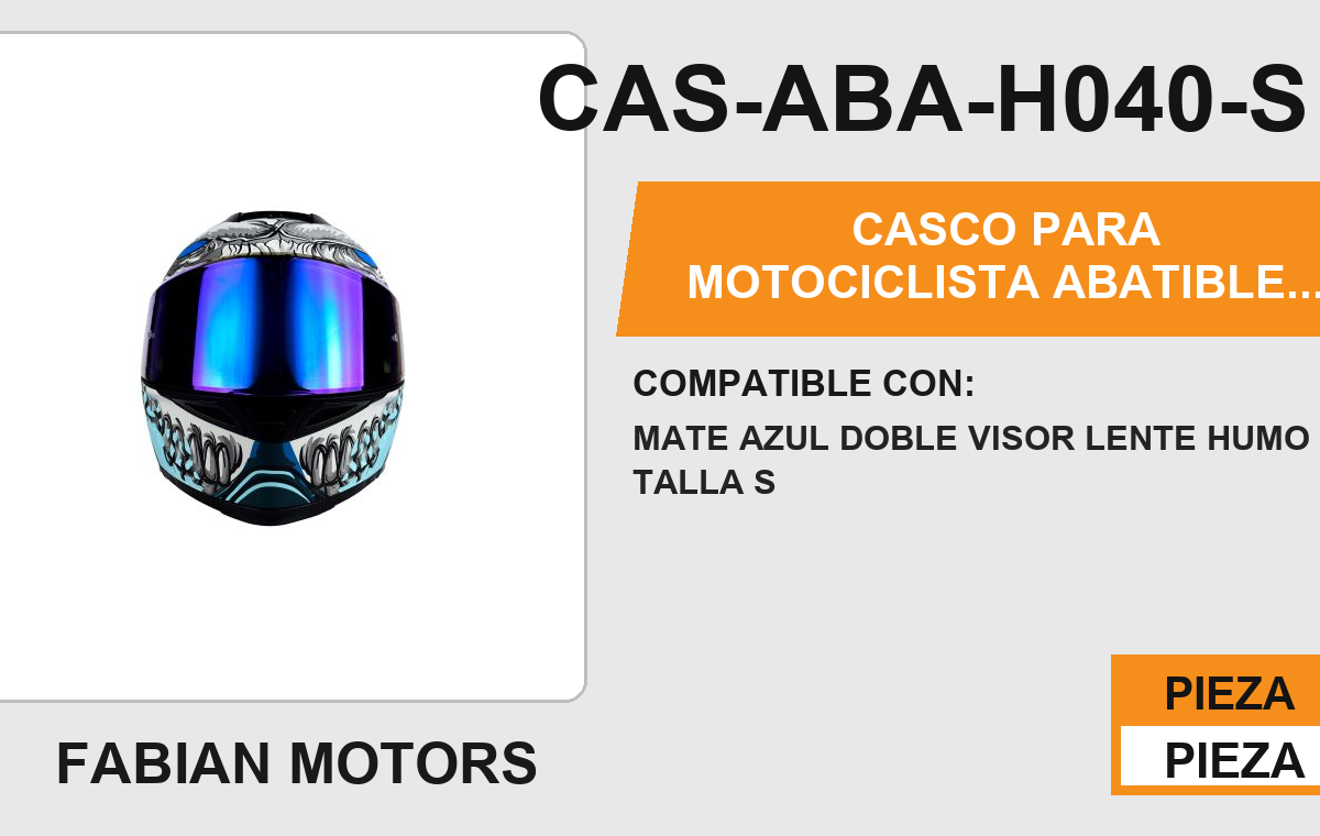 CASCO ABATIBLE CON LUZ LED ALIEN BOT BLUE CERTIFICADO ECE-22.06