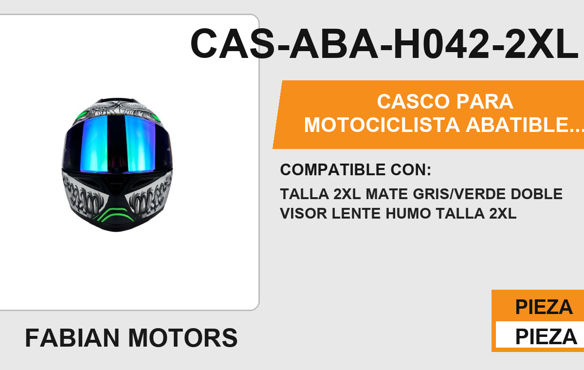 CASCO ABATIBLE CON LUZ LED ALIEN BOT GREEN CERTIFICADO ECE-22.06