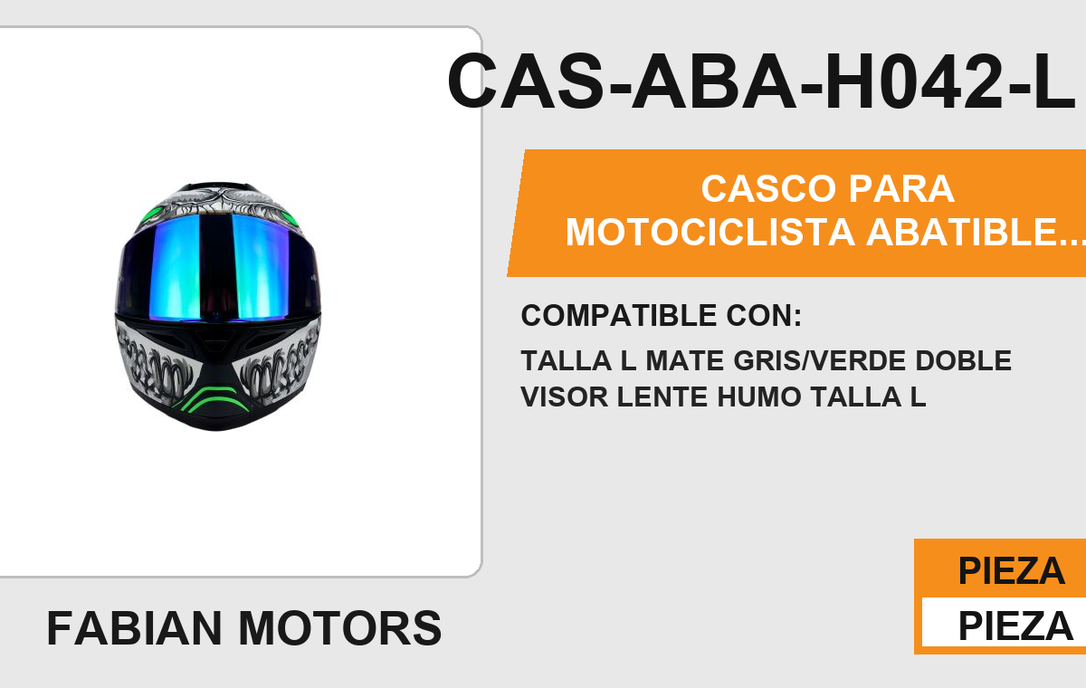 CASCO ABATIBLE CON LUZ LED ALIEN BOT GREEN CERTIFICADO ECE-22.06