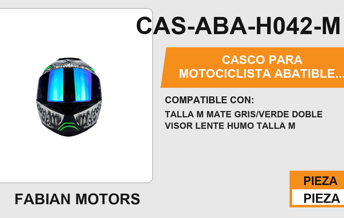 CASCO ABATIBLE CON LUZ LED ALIEN BOT GREEN CERTIFICADO ECE-22.06