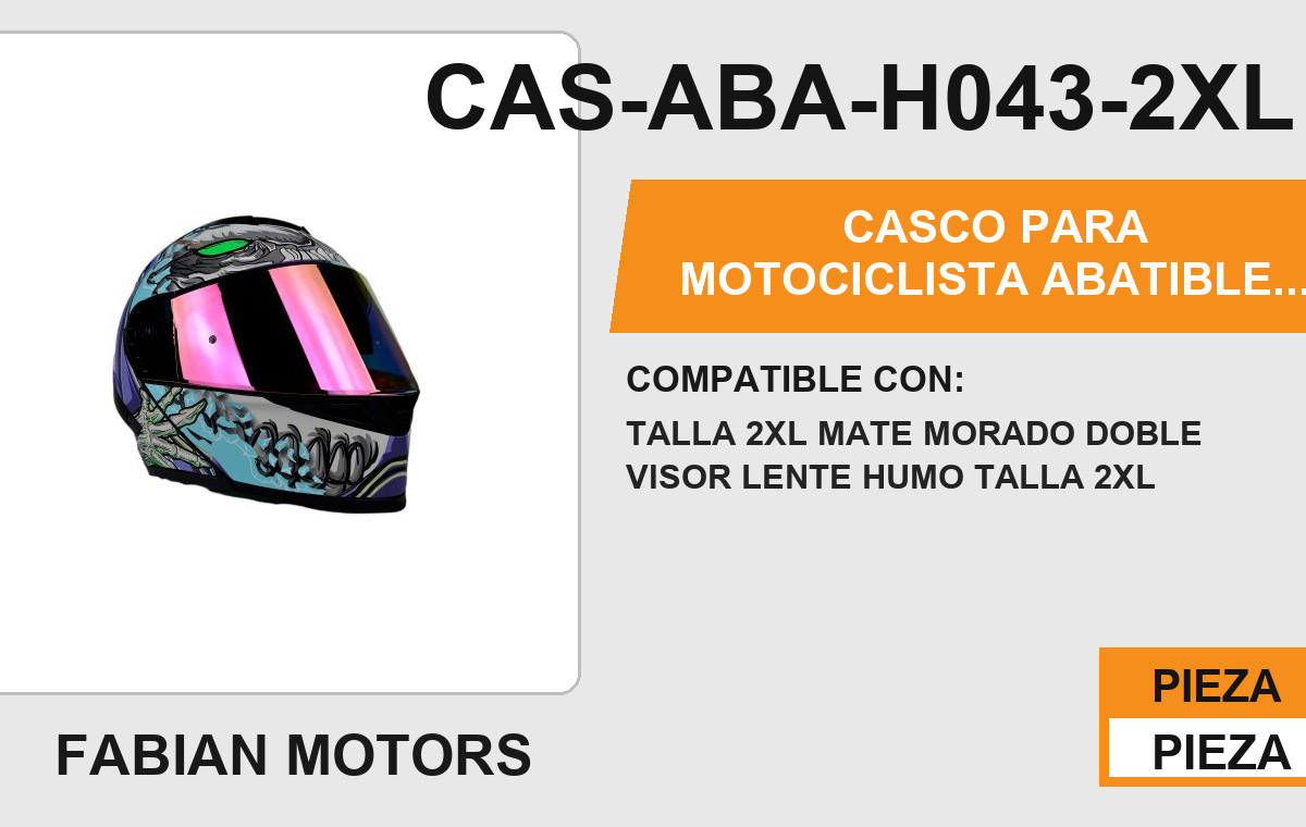 CASCO ABATIBLE CON LUZ LED ALIEN BOT PURPLE CERTIFICADO ECE-22.06