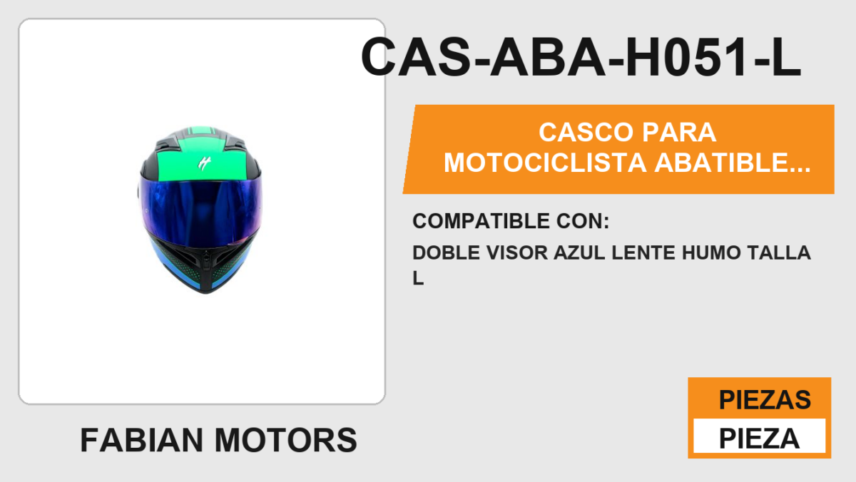 CASCO PARA MOTOCICLISTA  ABATIBLE  BLUE SPORTER  HALF® CERTIFICADO DOT (PINLOCK)