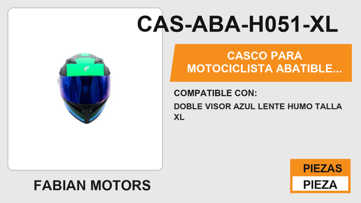 CASCO PARA MOTOCICLISTA  ABATIBLE  BLUE SPORTER  HALF® CERTIFICADO DOT (PINLOCK)