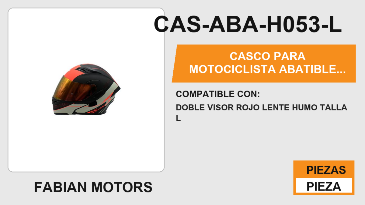 CASCO PARA MOTOCICLISTA ABATIBLE RED SPORTER HALF® CERTIFICADO DOT (PINLOCK)