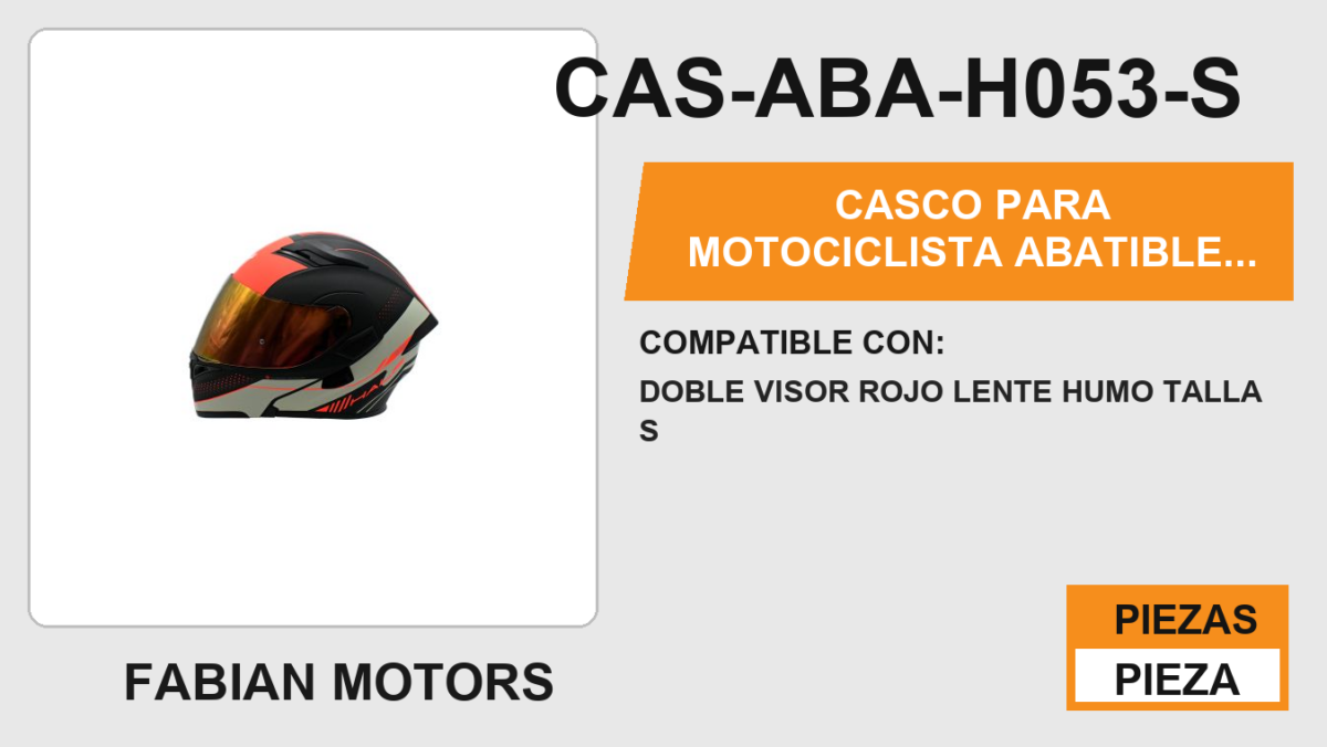 CASCO PARA MOTOCICLISTA ABATIBLE RED SPORTER HALF® CERTIFICADO DOT (PINLOCK)
