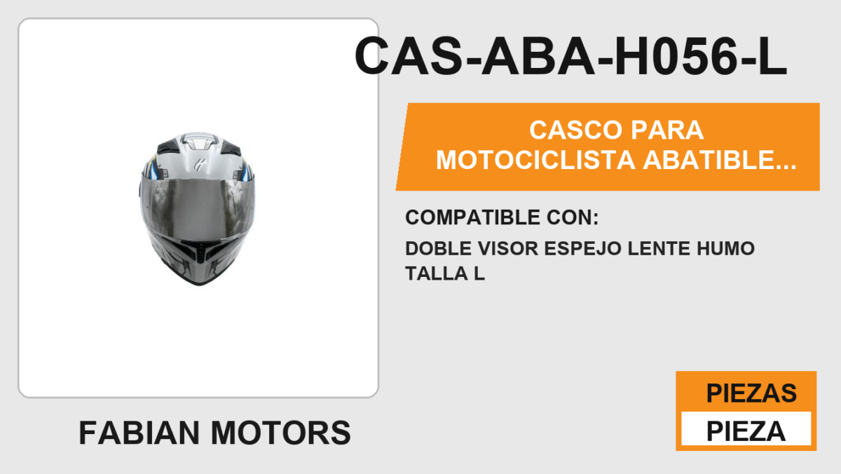 CASCO PARA MOTOCICLISTA  ABATIBLE  SILVER MECHABEST  HALF® CERTIFICADO DOT (PINLOCK)