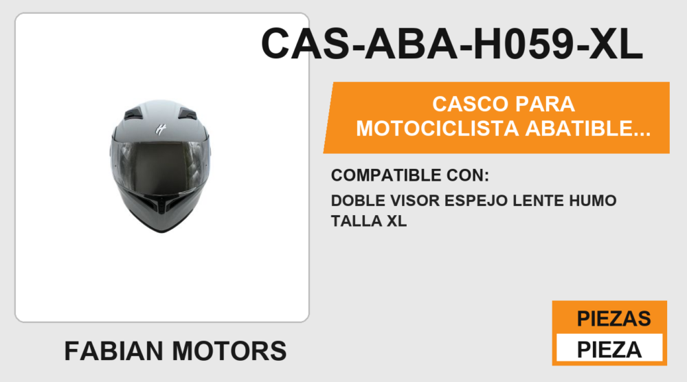 CASCO PARA MOTOCICLISTA  ABATIBLE  SILVER FANG  HALF® CERTIFICADO DOT (PINLOCK)