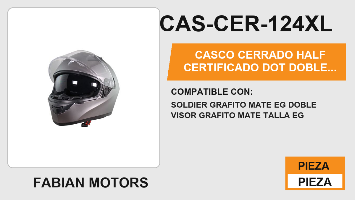 CASCO CERRADO SOLDIER CERTIFICADO " DOT "