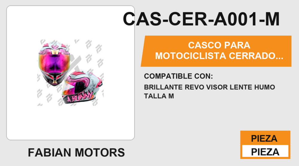 CASCO CERRADO LADY BUNNY CERTIFICADO " DOT "