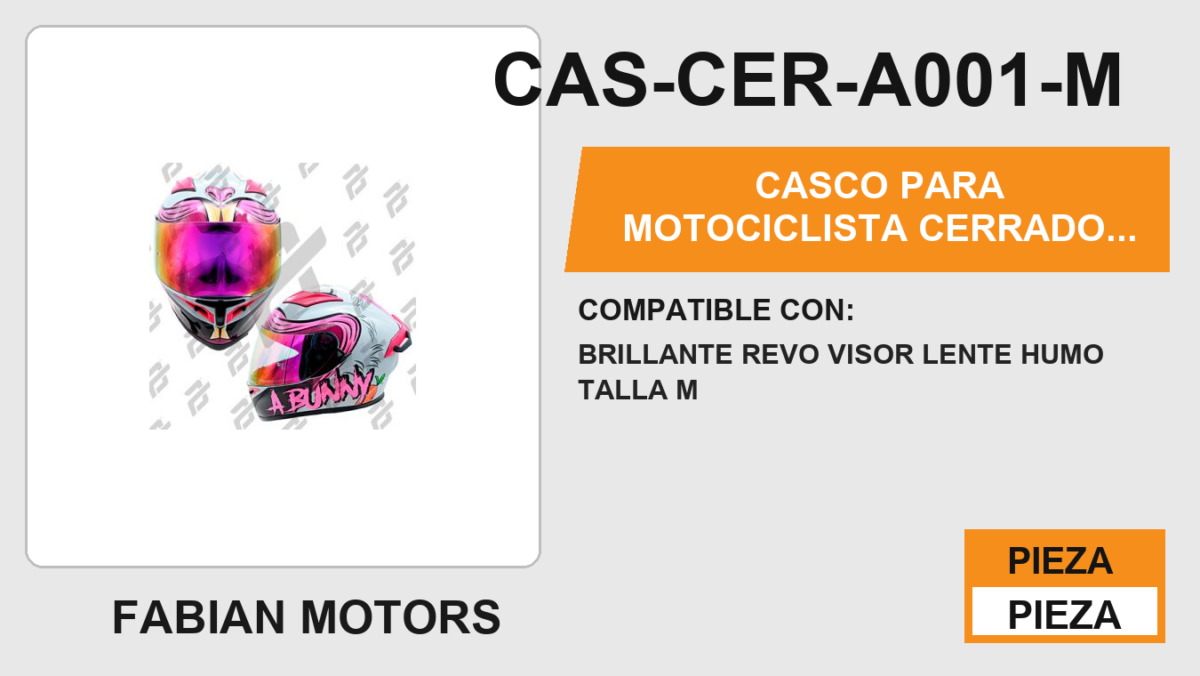 CASCO CERRADO LADY BUNNY CERTIFICADO " DOT "
