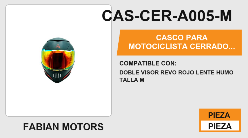 CASCO PARA MOTOCICLISTA CERRADO PARADISE CERTIFICADO DOT