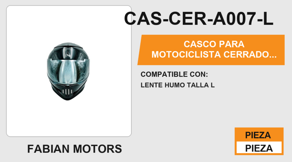 CASCO PARA MOTOCICLISTA CERRADO NEGRO BRILLANTE ECLIPSE-X  A-HELMET® CERTIFICADO DOT