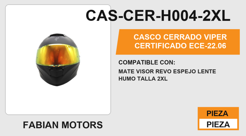 CASCO CERRADO VIPER CERTIFICADO " ECE-22.06 "