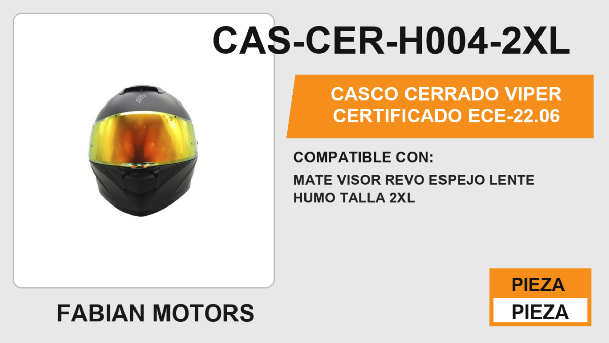 CASCO CERRADO VIPER CERTIFICADO " ECE-22.06 "