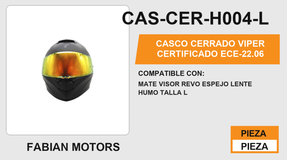 CASCO CERRADO VIPER CERTIFICADO " ECE-22.06 "