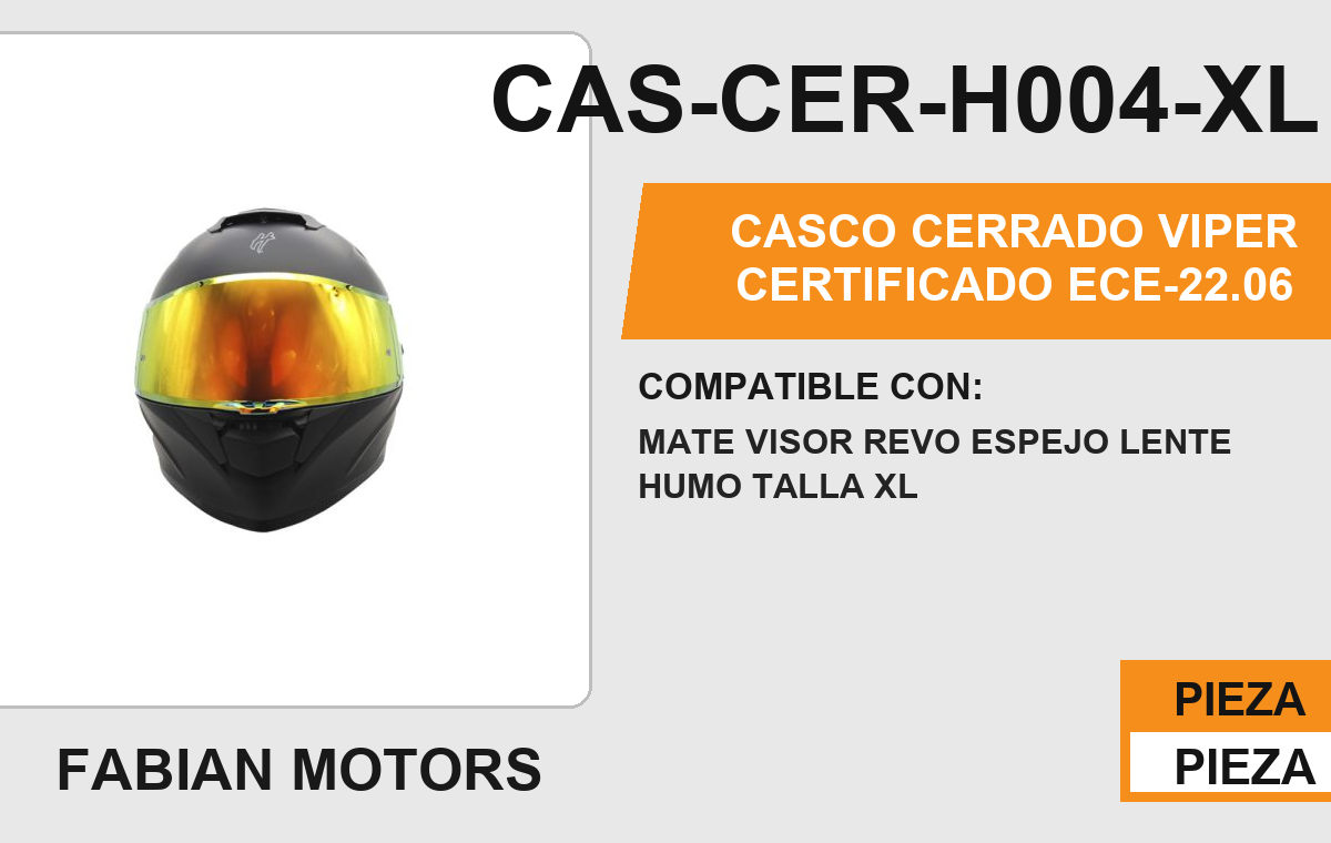 CASCO CERRADO VIPER CERTIFICADO " ECE-22.06 "