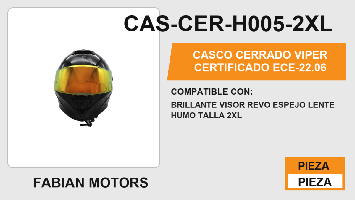 CASCO CERRADO VIPER CERTIFICADO " ECE-22.06 "