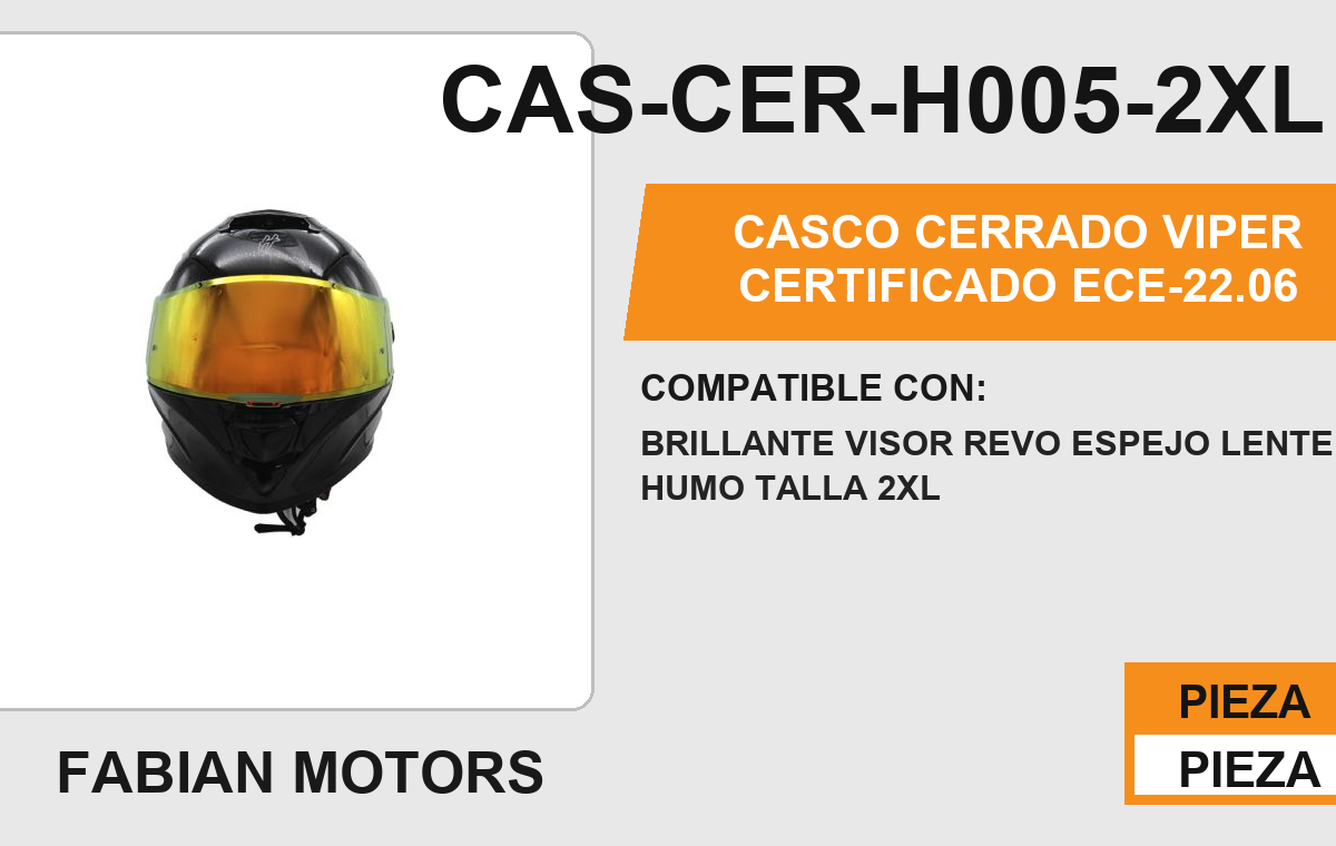 CASCO CERRADO VIPER CERTIFICADO " ECE-22.06 "