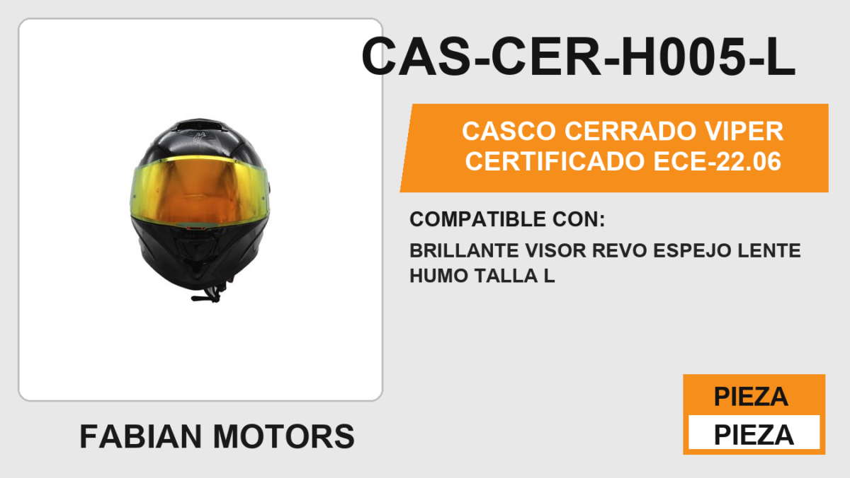 CASCO CERRADO VIPER CERTIFICADO " ECE-22.06 "