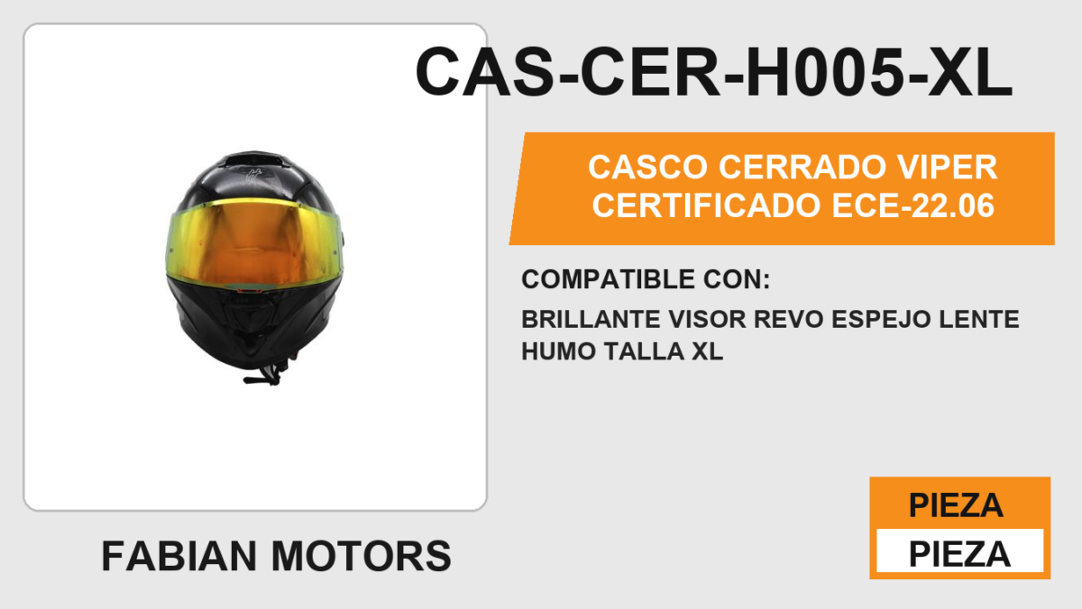 CASCO CERRADO VIPER CERTIFICADO " ECE-22.06 "