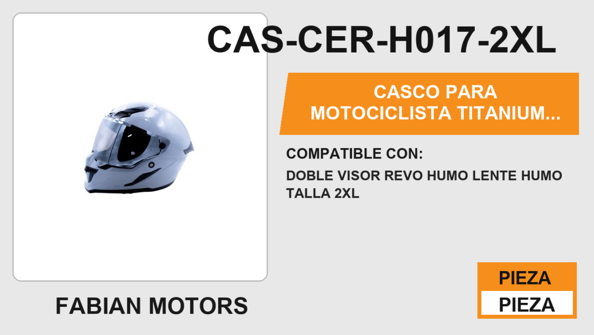 CASCO PARA MOTOCICLISTA TITANIUM CERRADO HALF® CERTIFICADO ECE-22.06