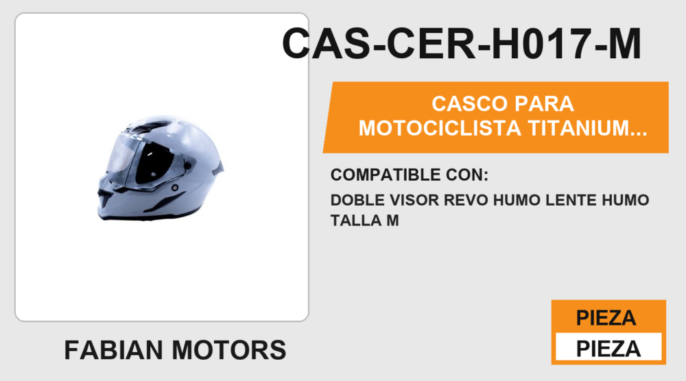 CASCO PARA MOTOCICLISTA TITANIUM CERRADO HALF® CERTIFICADO ECE-22.06