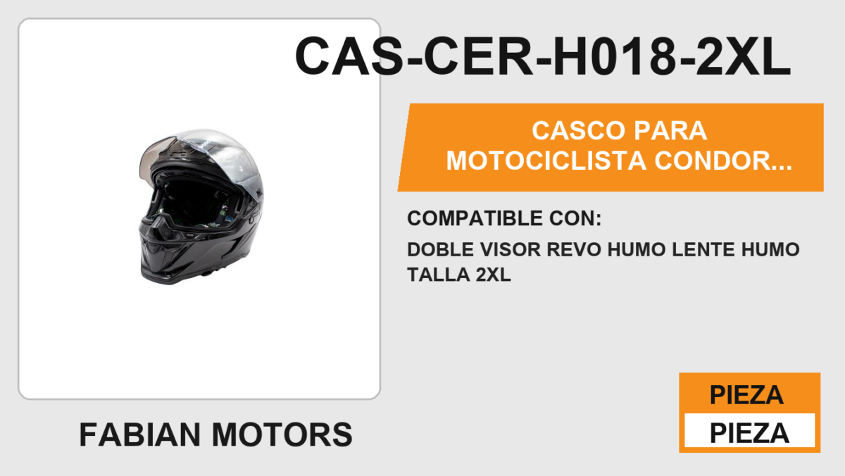 CASCO PARA MOTOCICLISTA CONDOR NEGRO BRILLANTE CERRADO HALF® CERTIFICADO ECE-22.06
