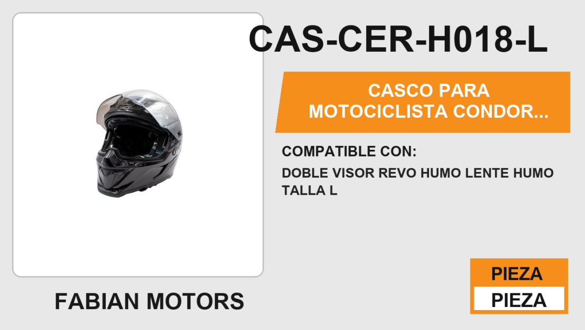 CASCO PARA MOTOCICLISTA CONDOR NEGRO BRILLANTE CERRADO HALF® CERTIFICADO ECE-22.06