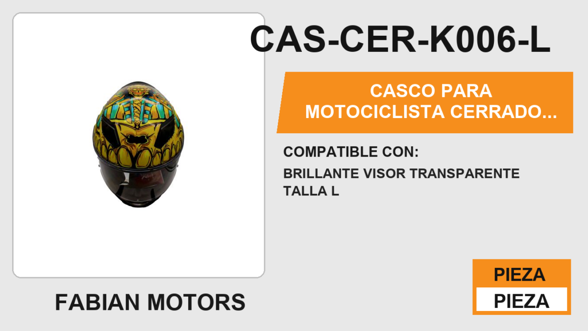 CASCO PARA MOTOCICLISTA CERRADO KIIRUS CERTIFICADO DOT BRILLANTE VISOR TRANSPARENTE